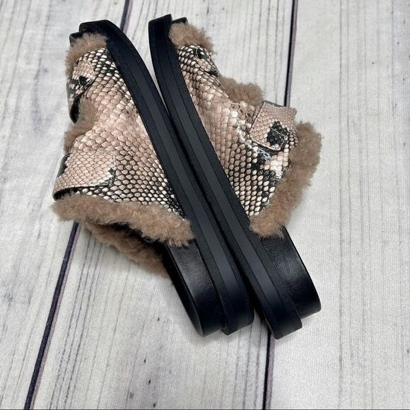 Aerosoles Olivia Snakeskin Platform Sandals Women’s Size 6 Fur Lined - Picture 9 of 9